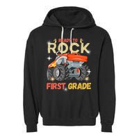 Ready To Rock First Grade First Day Of First Grade For Kids Garment-Dyed Fleece Hoodie