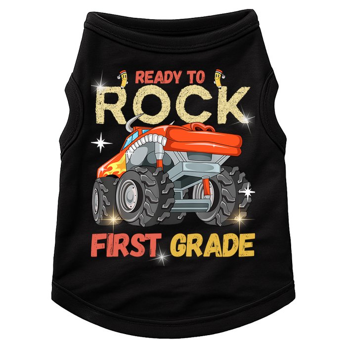 Ready To Rock First Grade First Day Of First Grade For Kids Doggie Tank