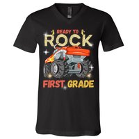 Ready To Rock First Grade First Day Of First Grade For Kids V-Neck T-Shirt