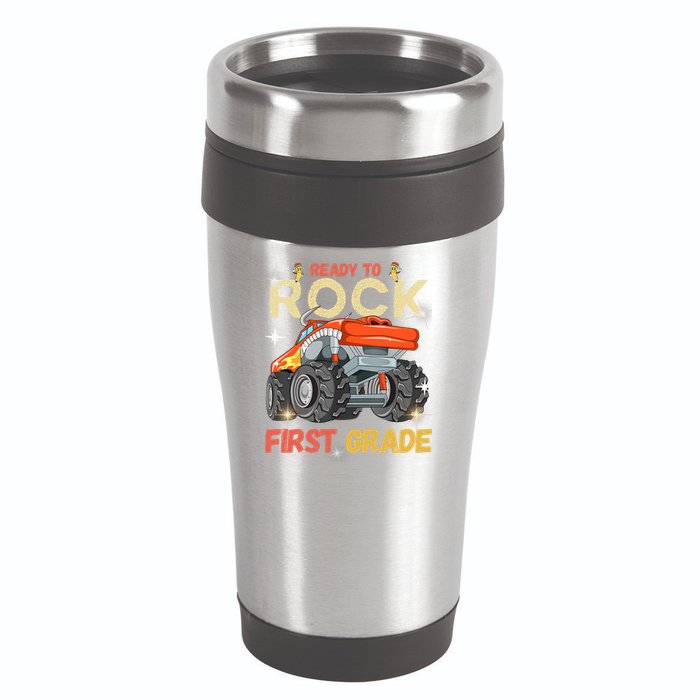 Ready To Rock First Grade First Day Of First Grade For Kids 16oz Travel Tumbler