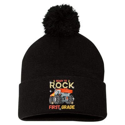 Ready To Rock First Grade First Day Of First Grade For Kids Pom Pom 12in Knit Beanie