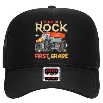 Ready To Rock First Grade First Day Of First Grade For Kids Trucker Hat