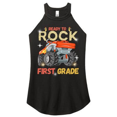 Ready To Rock First Grade First Day Of First Grade For Kids Women's Perfect Tri Rocker Tank
