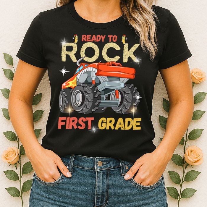 Ready To Rock First Grade First Day Of First Grade For Kids Womens T-Shirt