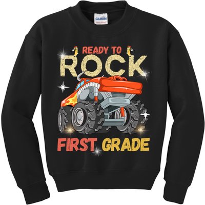 Ready To Rock First Grade First Day Of First Grade For Kids Kids Sweatshirt