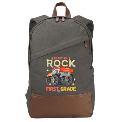 Ready To Rock First Grade First Day Of First Grade For Kids Cotton Canvas Backpack