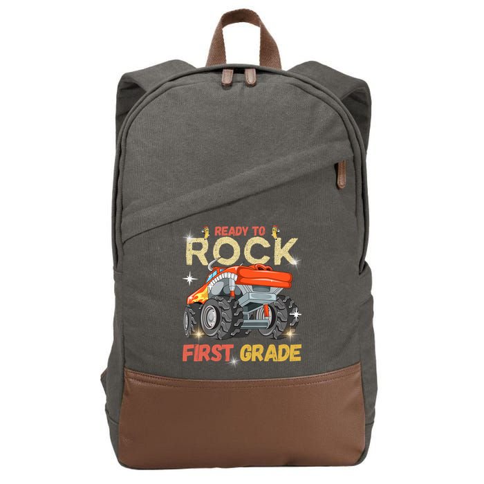 Ready To Rock First Grade First Day Of First Grade For Kids Cotton Canvas Backpack