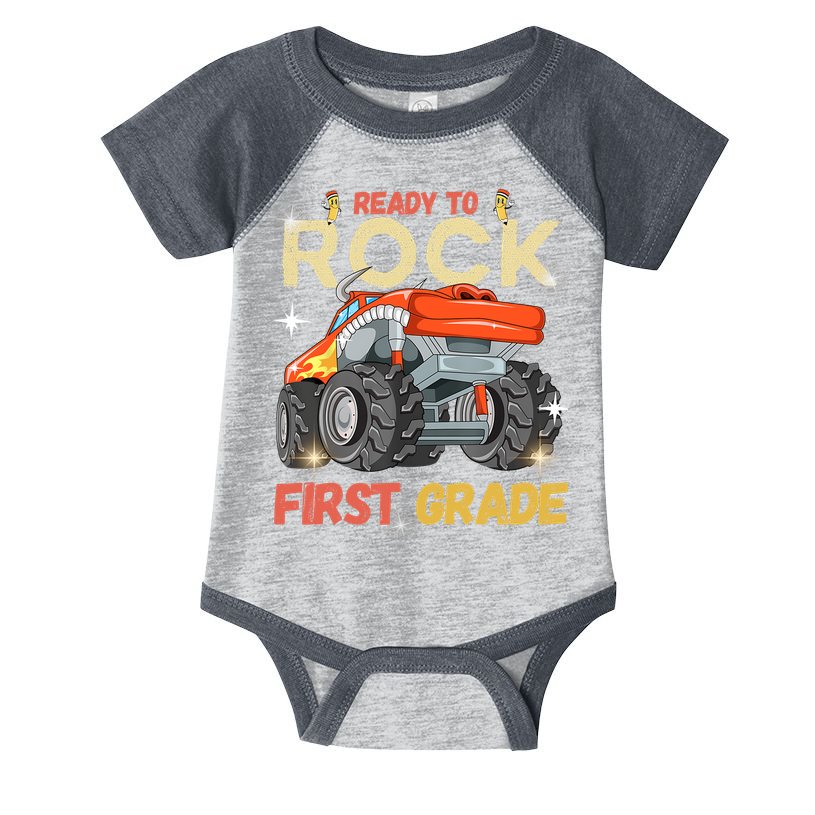 Ready To Rock First Grade First Day Of First Grade For Kids Infant Baby Jersey Bodysuit