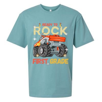 Ready To Rock First Grade First Day Of First Grade For Kids Sueded Cloud Jersey T-Shirt