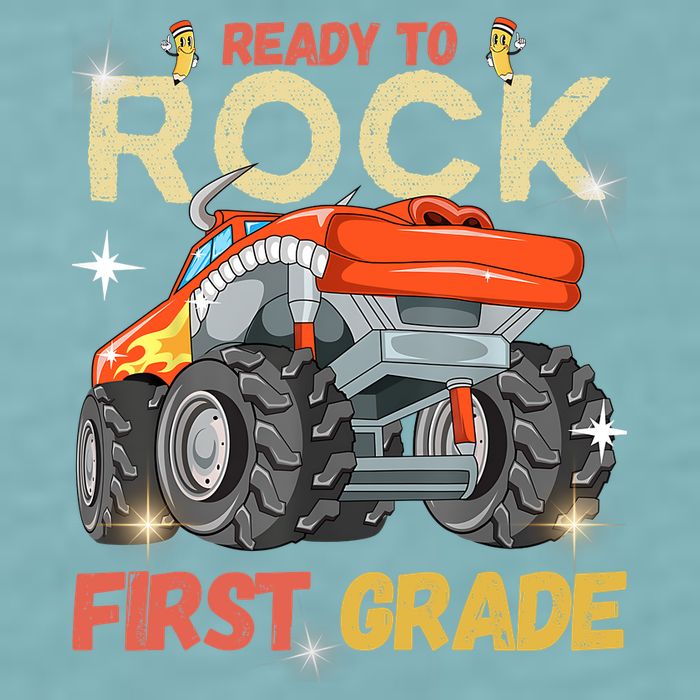 Ready To Rock First Grade First Day Of First Grade For Kids Sueded Cloud Jersey T-Shirt