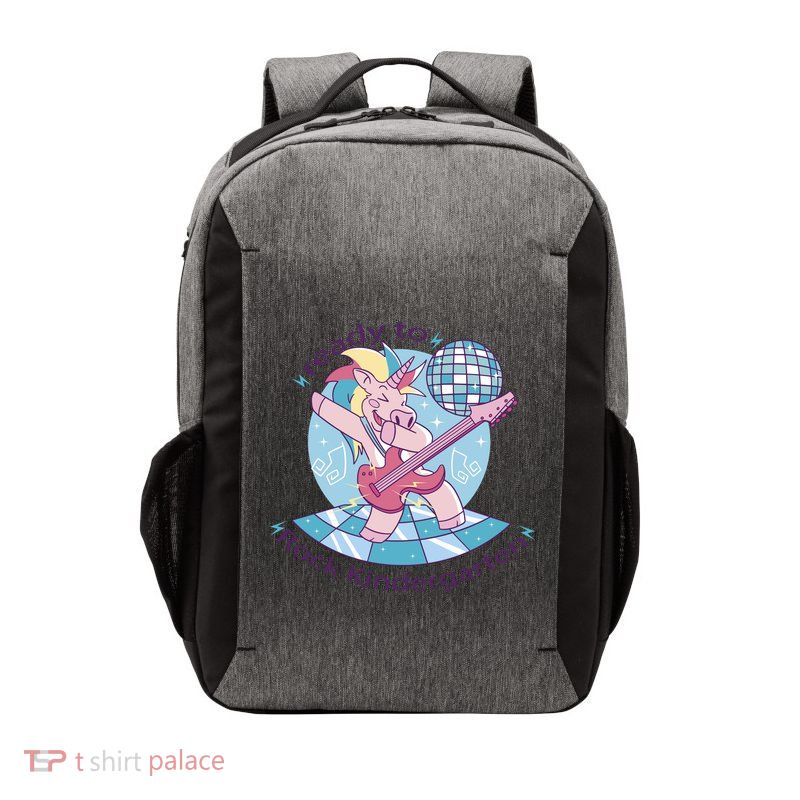 Ready To Rock Kindergarten Unicorn Back To School Vector Backpack