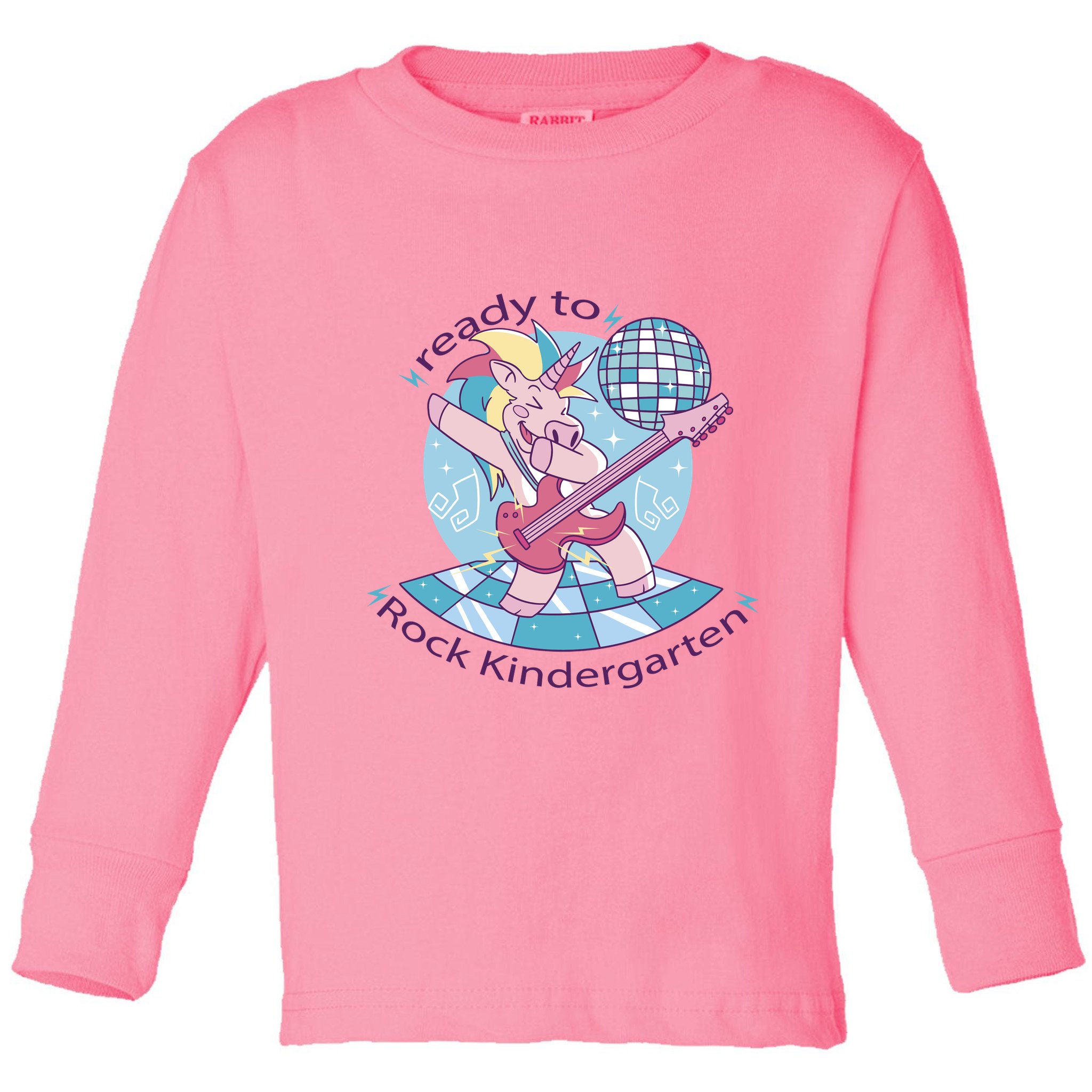 Ready To Rock Kindergarten Unicorn Back To School Toddler Long Sleeve Shirt