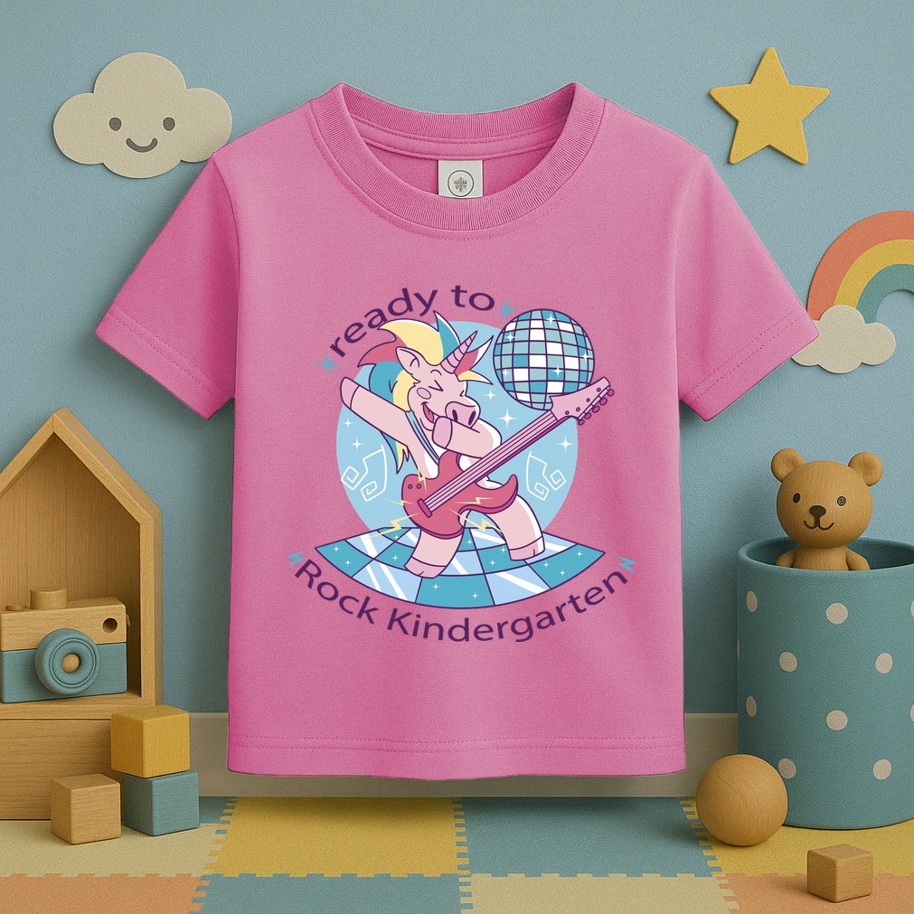 Ready To Rock Kindergarten Unicorn Back To School Toddler T-Shirt
