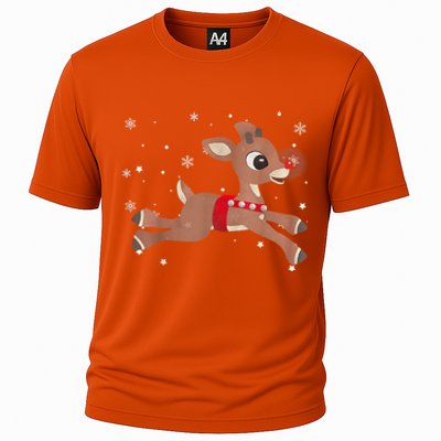 Rudolph The Red Nose Reindeer For And Christmas Fan Cooling Performance Crew T-Shirt