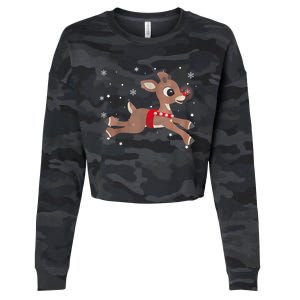 Rudolph The Red Nose Reindeer For And Christmas Fan Cropped Pullover Crew