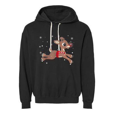 Rudolph The Red Nose Reindeer For And Christmas Fan Garment-Dyed Fleece Hoodie