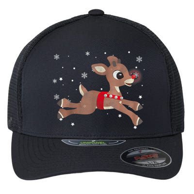 Rudolph The Red Nose Reindeer For And Christmas Fan Flexfit Unipanel Trucker Cap