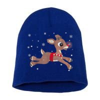 Rudolph The Red Nose Reindeer For And Christmas Fan Short Acrylic Beanie