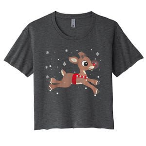 Rudolph The Red Nose Reindeer For And Christmas Fan Women's Crop Top Tee