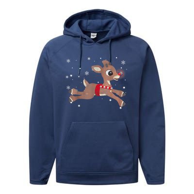 Rudolph The Red Nose Reindeer For And Christmas Fan Performance Fleece Hoodie