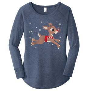 Rudolph The Red Nose Reindeer For And Christmas Fan Women's Perfect Tri Tunic Long Sleeve Shirt