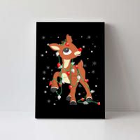 Rudolph The Red Nose Reindeer And Christmas Fan Gift Canvas