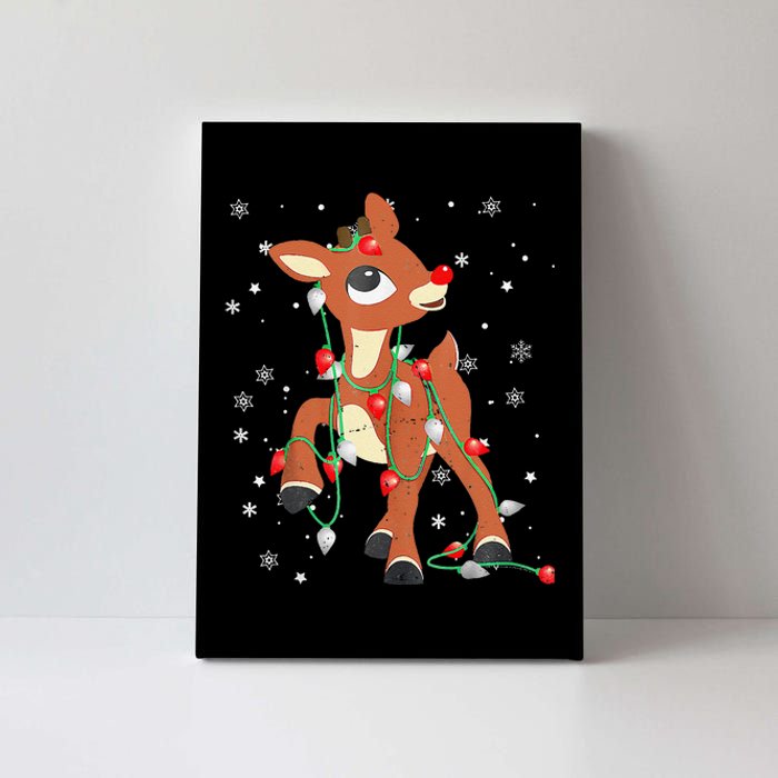 Rudolph The Red Nose Reindeer And Christmas Fan Gift Canvas