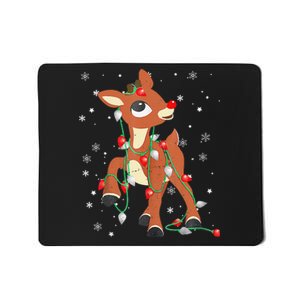 Rudolph The Red Nose Reindeer And Christmas Fan Gift Mousepad