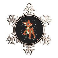 Rudolph The Red Nose Reindeer And Christmas Fan Gift Metallic Star Ornament