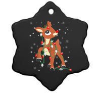 Rudolph The Red Nose Reindeer And Christmas Fan Gift Ceramic Star Ornament