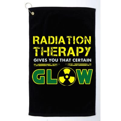 Radiation Therapy Radiation Therapist Funny Cancer Fighter Platinum Collection Golf Towel