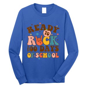 Ready To Rock 100 Days Of School Groovy Retro Smarter Funny Gift Long Sleeve Shirt