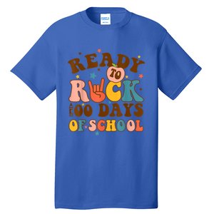 Ready To Rock 100 Days Of School Groovy Retro Smarter Funny Gift Tall T-Shirt