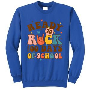 Ready To Rock 100 Days Of School Groovy Retro Smarter Funny Gift Tall Sweatshirt