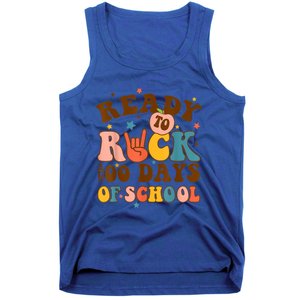 Ready To Rock 100 Days Of School Groovy Retro Smarter Funny Gift Tank Top