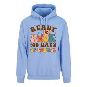 Ready To Rock 100 Days Of School Groovy Retro Smarter Funny Gift Unisex Surf Hoodie