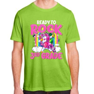 Ready To Rock 3rd Grade Dabbing Unicorn Back To School Girl Adult ChromaSoft Performance T-Shirt