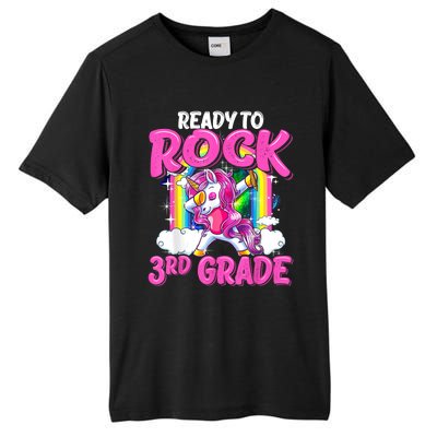 Ready To Rock 3rd Grade Dabbing Unicorn Back To School Girl Tall Fusion ChromaSoft Performance T-Shirt