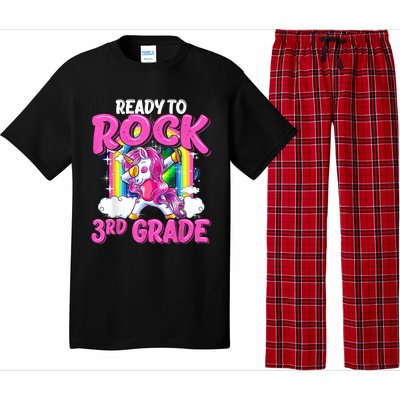 Ready To Rock 3rd Grade Dabbing Unicorn Back To School Girl Pajama Set