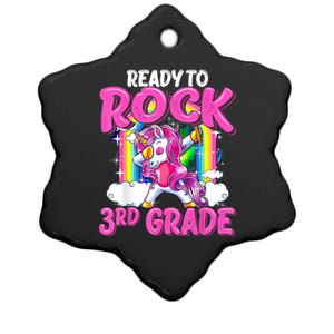 Ready To Rock 3rd Grade Dabbing Unicorn Back To School Girl Ceramic Star Ornament