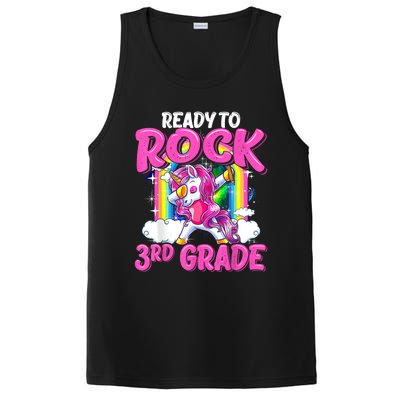 Ready To Rock 3rd Grade Dabbing Unicorn Back To School Girl PosiCharge Competitor Tank