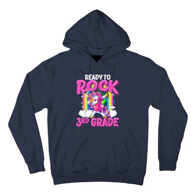 Ready To Rock 3rd Grade Dabbing Unicorn Back To School Girl Hoodie