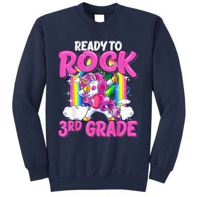 Ready To Rock 3rd Grade Dabbing Unicorn Back To School Girl Sweatshirt