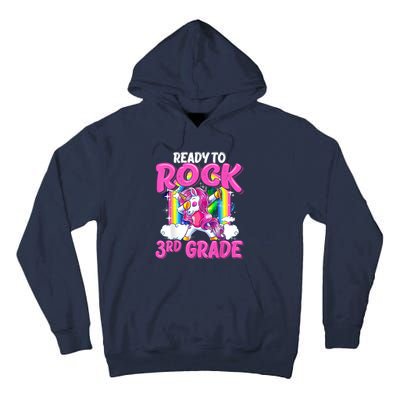 Ready To Rock 3rd Grade Dabbing Unicorn Back To School Girl Tall Hoodie