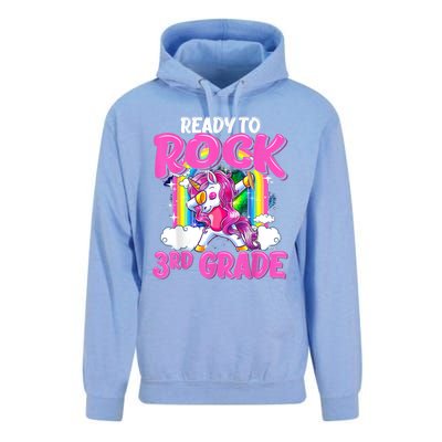 Ready To Rock 3rd Grade Dabbing Unicorn Back To School Girl Unisex Surf Hoodie