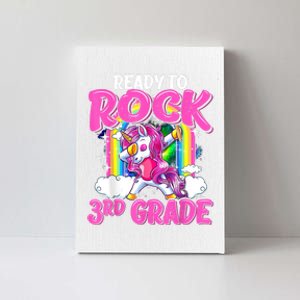 Ready To Rock 3rd Grade Dabbing Unicorn Back To School Girl Canvas