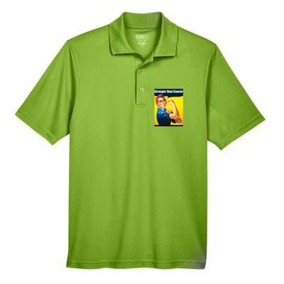 Rosie The Riveter Stronger Than Cancer Survivor Great Gift Men's Origin Performance Piqué Polo