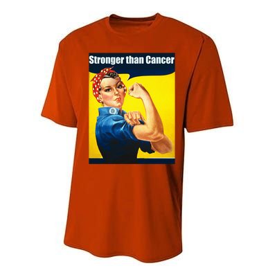 Rosie The Riveter Stronger Than Cancer Survivor Great Gift Performance Sprint T-Shirt