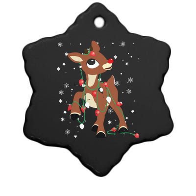 Rudolph The Red Nose Reindeer For Christmas Fan Ceramic Star Ornament