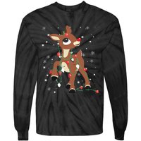 Rudolph The Red Nose Reindeer For Christmas Fan Tie-Dye Long Sleeve Shirt